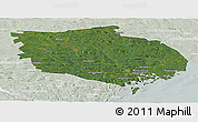 Satellite Panoramic Map of Örnsköldsvik Kommun, lighten