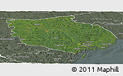 Satellite Panoramic Map of Örnsköldsvik Kommun, semi-desaturated
