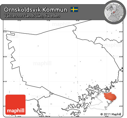 Blank Simple Map of Örnsköldsvik Kommun, no labels