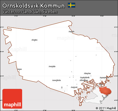 Classic Style Simple Map of Örnsköldsvik Kommun, cropped outside