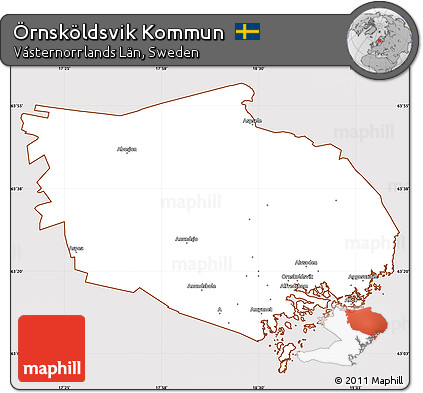 Classic Style Simple Map of Örnsköldsvik Kommun, cropped outside