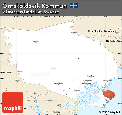 Classic Style Simple Map of Örnsköldsvik Kommun