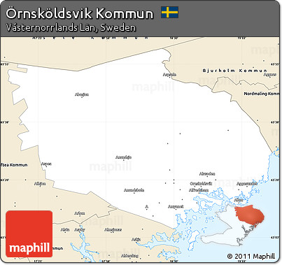 Classic Style Simple Map of Örnsköldsvik Kommun