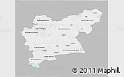 Gray 3D Map of Västmanlands Län, single color outside