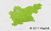 Physical 3D Map of Västmanlands Län, cropped outside