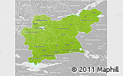 Physical 3D Map of Västmanlands Län, lighten, desaturated