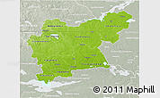 Physical 3D Map of Västmanlands Län, lighten, semi-desaturated
