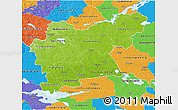 Physical 3D Map of Västmanlands Län, political outside