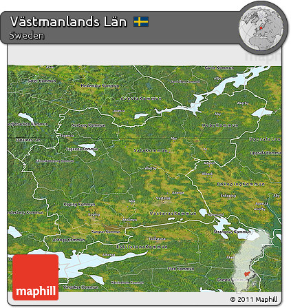 Satellite 3D Map of Västmanlands Län