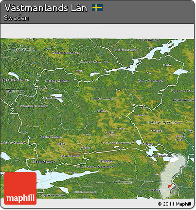 Satellite 3D Map of Västmanlands Län
