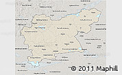 Shaded Relief 3D Map of Västmanlands Län, semi-desaturated