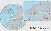 Gray Location Map of Hallstahammar Kommun, within the entire country