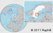 Gray Location Map of Hallstahammar Kommun, highlighted country, within the entire country