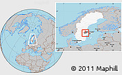 Gray Location Map of Hallstahammar Kommun, highlighted country, highlighted parent region, within the entire country