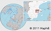 Gray Location Map of Hallstahammar Kommun, highlighted country, highlighted parent region
