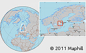 Gray Location Map of Hallstahammar Kommun, highlighted parent region, within the entire country
