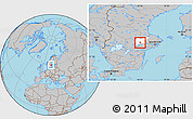 Gray Location Map of Hallstahammar Kommun, highlighted parent region