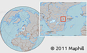 Gray Location Map of Hallstahammar Kommun, hill shading