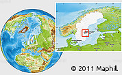Physical Location Map of Hallstahammar Kommun, highlighted country, highlighted parent region, within the entire country