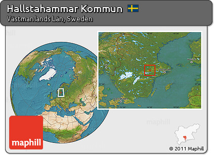 Satellite Location Map of Hallstahammar Kommun