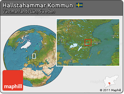 Satellite Location Map of Hallstahammar Kommun