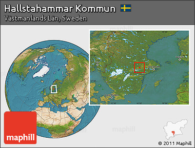 Satellite Location Map of Hallstahammar Kommun