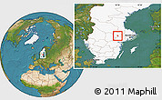 Satellite Location Map of Hallstahammar Kommun, highlighted country