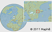 Savanna Style Location Map of Hallstahammar Kommun, hill shading
