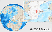 Shaded Relief Location Map of Hallstahammar Kommun, highlighted country