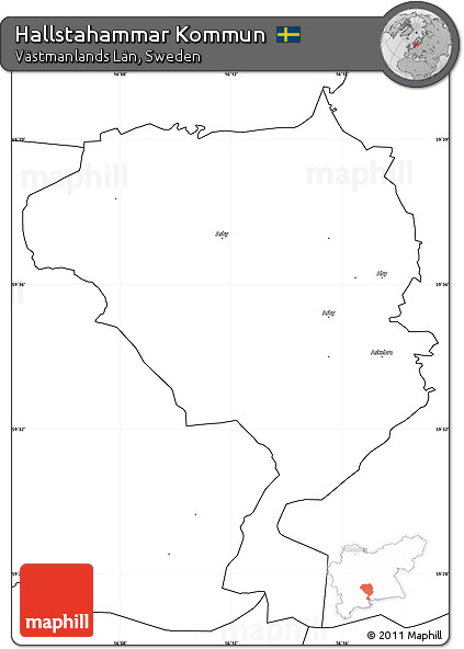 Blank Simple Map of Hallstahammar Kommun