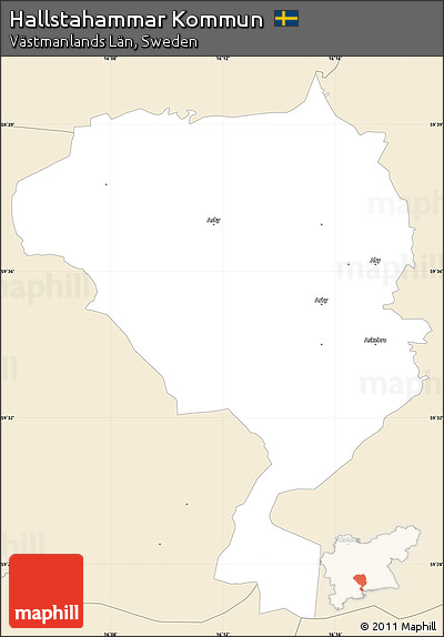 Classic Style Simple Map of Hallstahammar Kommun