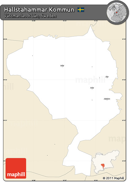 Classic Style Simple Map of Hallstahammar Kommun