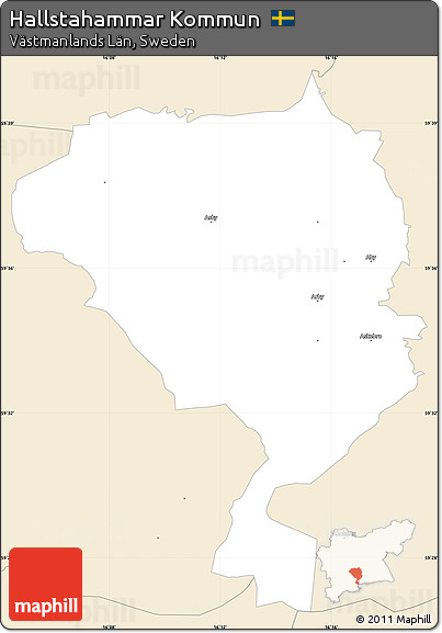 Classic Style Simple Map of Hallstahammar Kommun