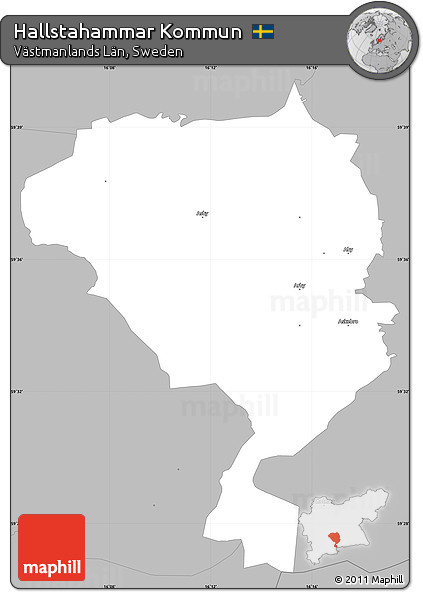 Gray Simple Map of Hallstahammar Kommun