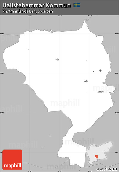 Gray Simple Map of Hallstahammar Kommun