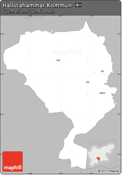 Gray Simple Map of Hallstahammar Kommun