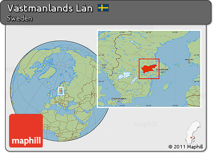 Savanna Style Location Map of Västmanlands Län