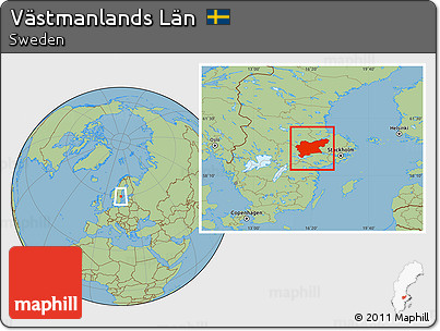 Savanna Style Location Map of Västmanlands Län