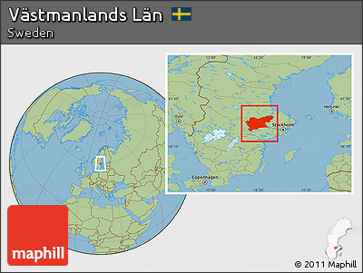 Savanna Style Location Map of Västmanlands Län