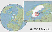 Savanna Style Location Map of Västmanlands Län, highlighted country, within the entire country, hill shading