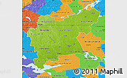 Physical Map of Västmanlands Län, political outside
