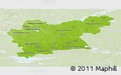 Physical Panoramic Map of Västmanlands Län, lighten