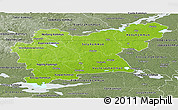 Physical Panoramic Map of Västmanlands Län, semi-desaturated