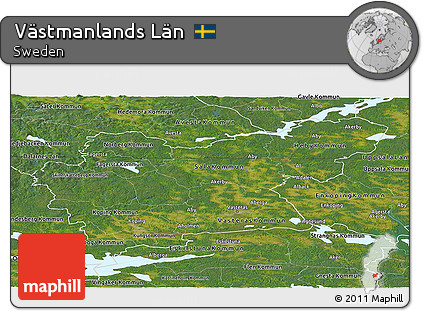 Satellite Panoramic Map of Västmanlands Län