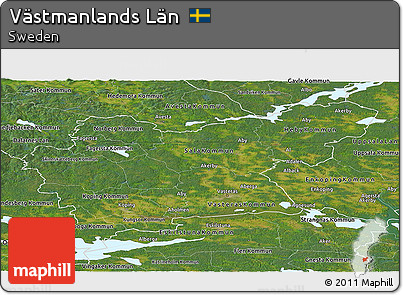 Satellite Panoramic Map of Västmanlands Län