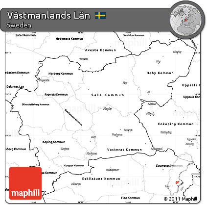 Blank Simple Map of Västmanlands Län