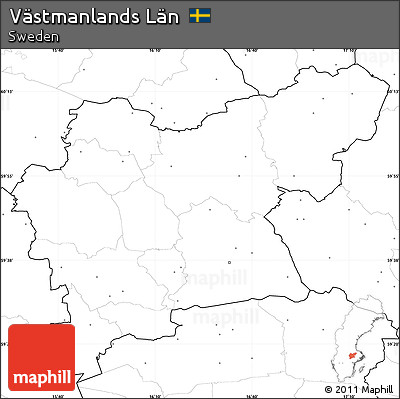 Blank Simple Map of Västmanlands Län, no labels