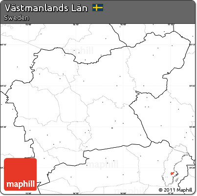 Blank Simple Map of Västmanlands Län, no labels