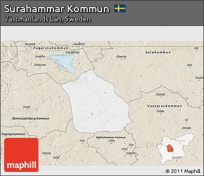 Classic Style 3D Map of Surahammar Kommun