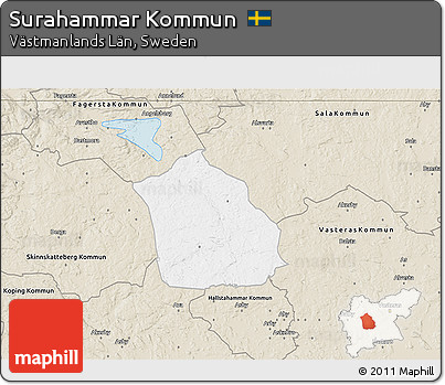 Classic Style 3D Map of Surahammar Kommun